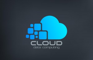 Cloud computing technology vector logo design template. Data transfer creative concept icon.